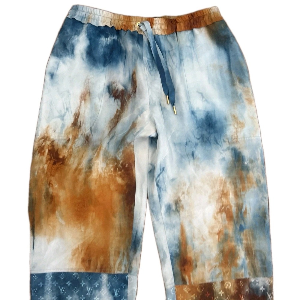 Authentic Louis Vuitton Tie Dye Silk Pants Men's Size 42 Pockets Made in Italy - Picture 3 of 16